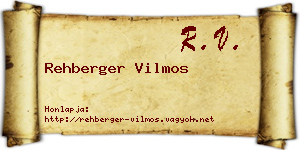 Rehberger Vilmos névjegykártya